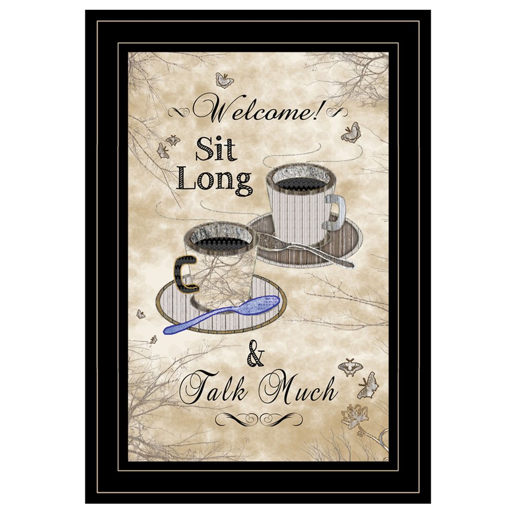 Sit Long Talk Much 4 Black Framed Print Kitchen Wall Art — view 2