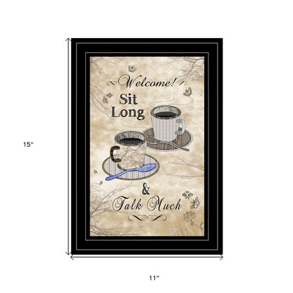 Sit Long Talk Much 4 Black Framed Print Kitchen Wall Art HomeRoots