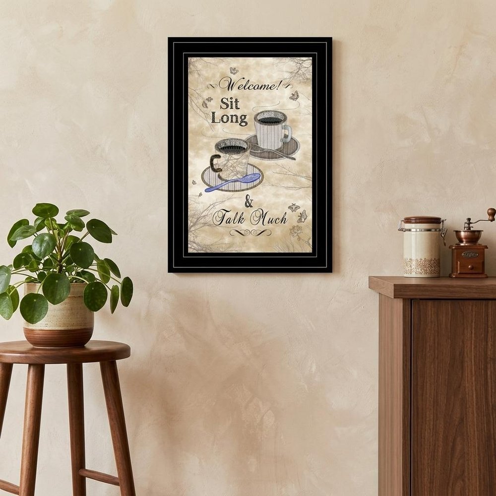 Sit Long Talk Much 4 Black Framed Print Kitchen Wall Art — view 1
