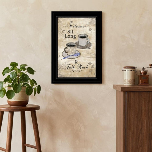 Sit Long Talk Much 4 Black Framed Print Kitchen Wall Art HomeRoots