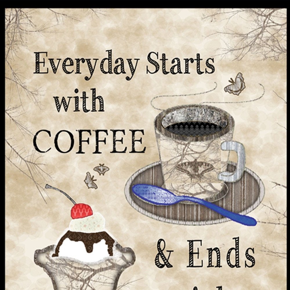 Everyday Starts with Coffee 4 Black Framed Print Kitchen Wall Art HomeRoots