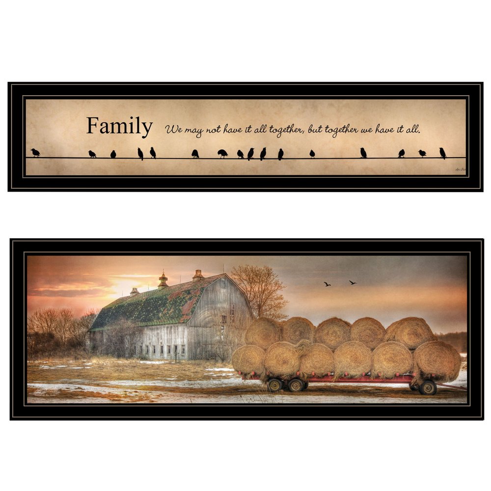Set Of Two Together Blessed Black Framed Print Wall Art — view 1