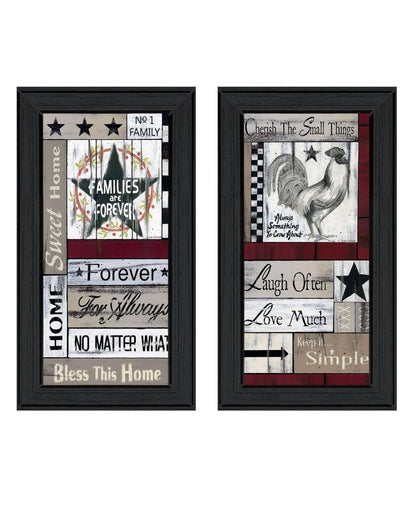 Set Of Two Family Wisdom Black Framed Print Wall Art HomeRoots