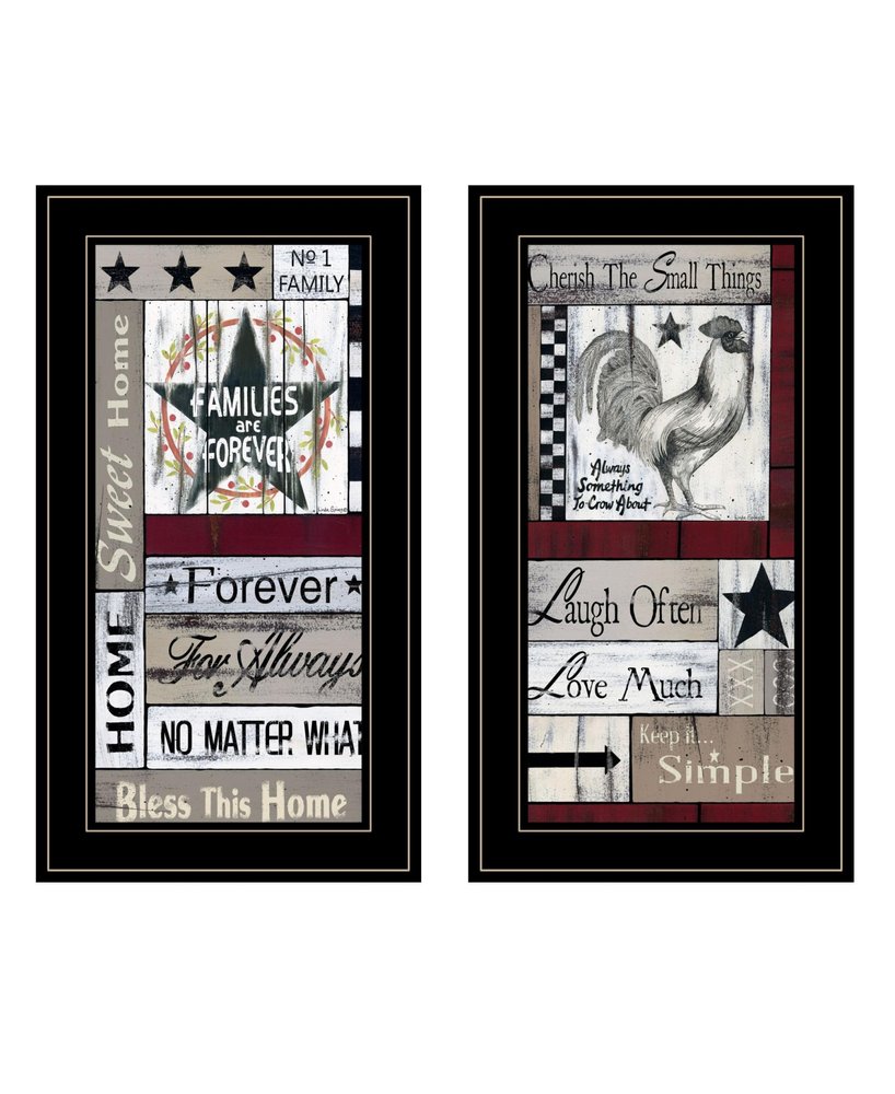 Set Of Two Family Wisdom Black Framed Print Wall Art — view 1