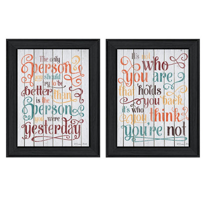 Set Of Two The Only Person Black Framed Print Wall Art HomeRoots