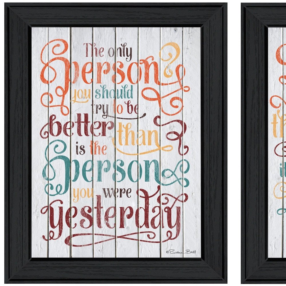 Set Of Two The Only Person Black Framed Print Wall Art HomeRoots