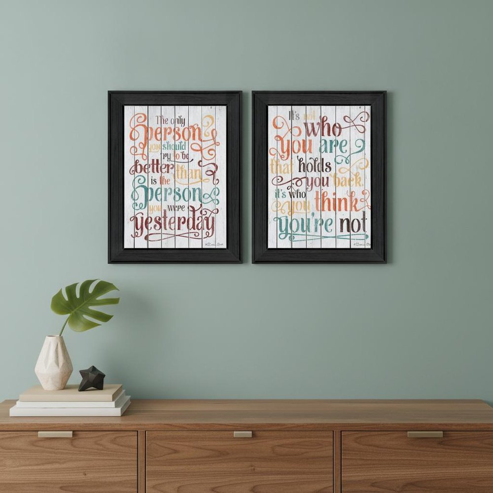 Set Of Two The Only Person Black Framed Print Wall Art HomeRoots