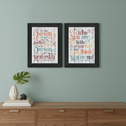 Set Of Two The Only Person Black Framed Print Wall Art HomeRoots