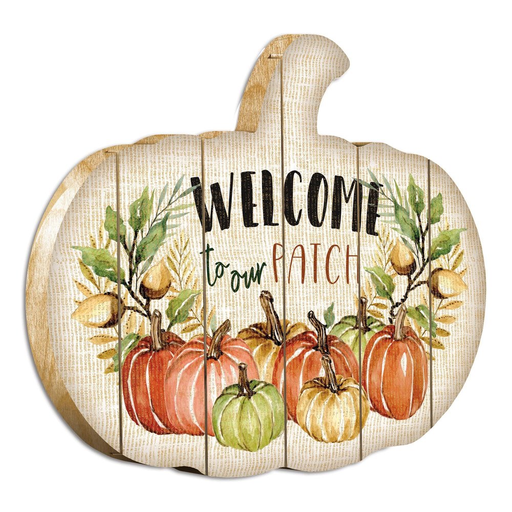 Welcome Pumpkin Wood Plank Wall Art HomeRoots