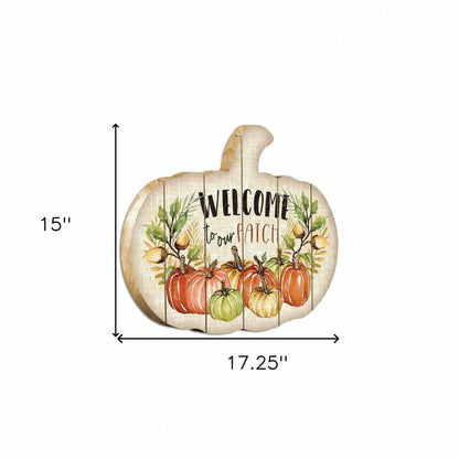 Welcome Pumpkin Wood Plank Wall Art HomeRoots