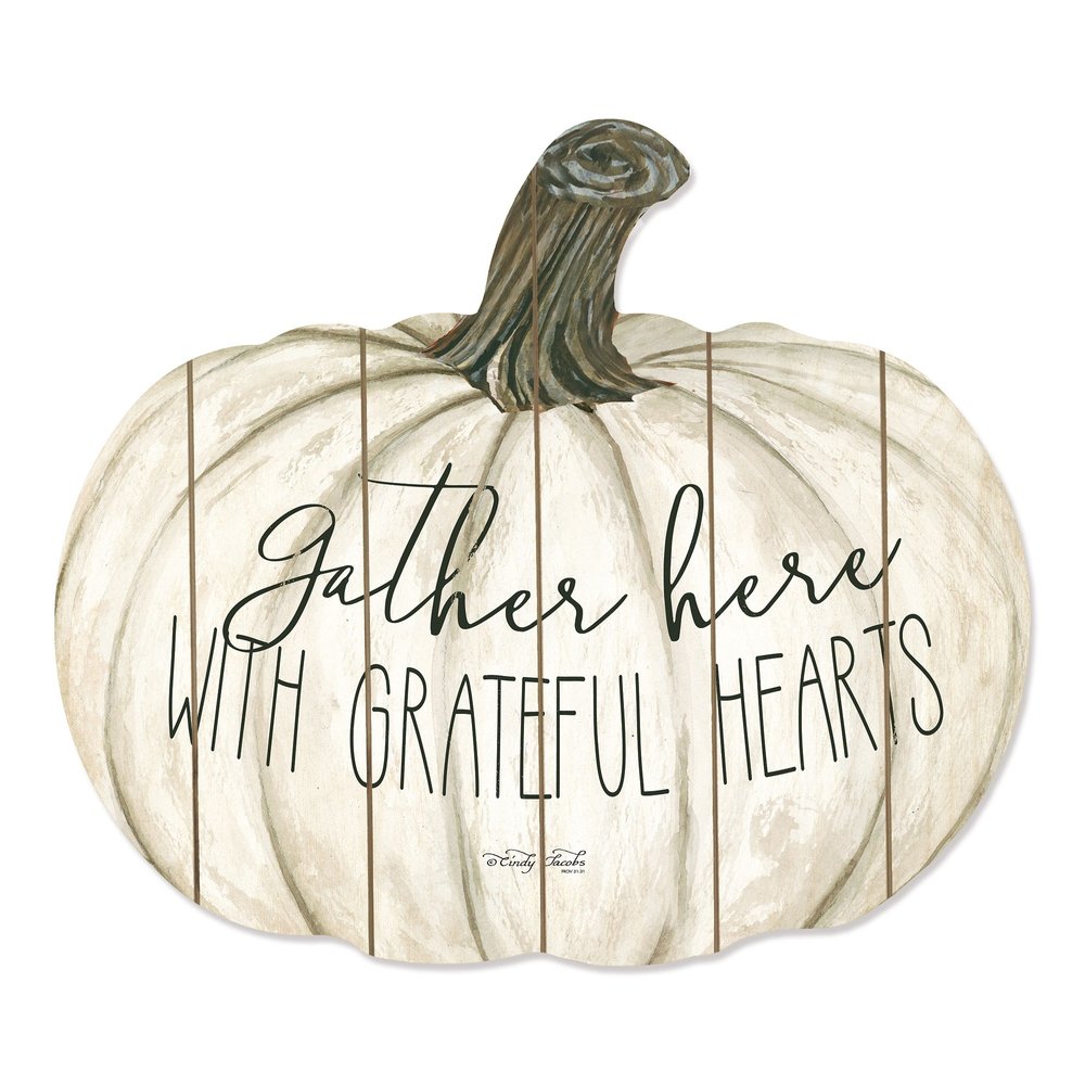Gather Here With Grateful Hearts 15" X 17" Cream Hanging Dimensional Sculpture — view 2