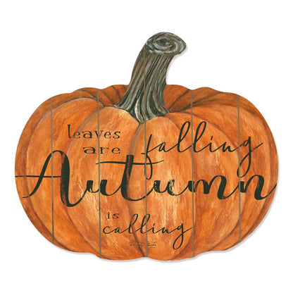 15" X 17" Orange And Black Wood Leaves Are Falling Autumn Is Calling Pumpkin Hanging Dimensional Sculpture HomeRoots