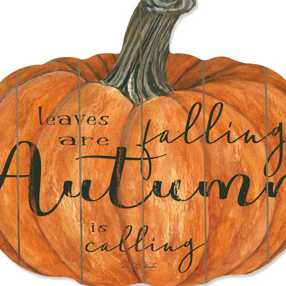 15" X 17" Orange And Black Wood Leaves Are Falling Autumn Is Calling Pumpkin Hanging Dimensional Sculpture HomeRoots