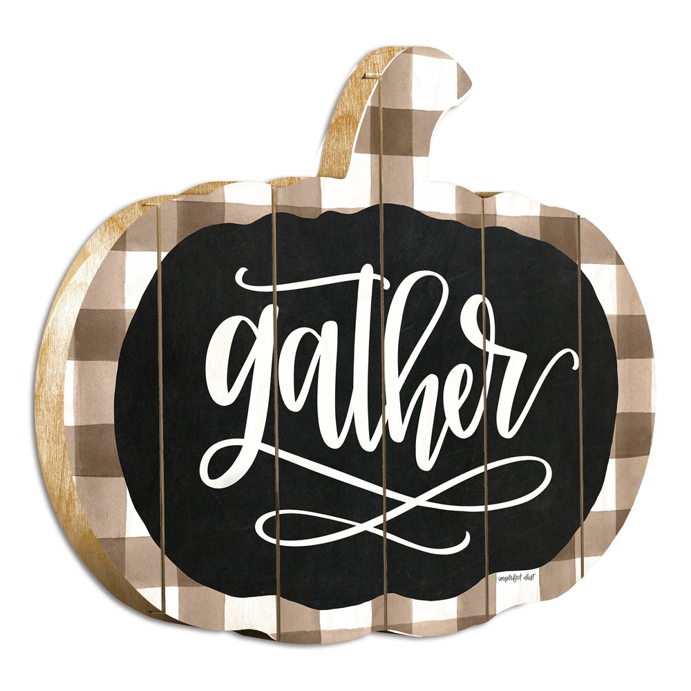 15" X 17" Black And White Pumpkin Wood Plank Hanging Wall Decor — view 1