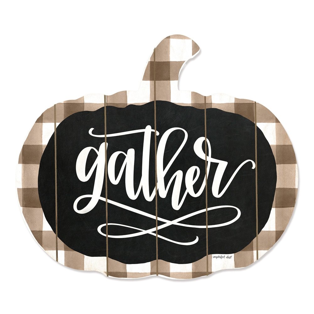 Gather Printed on a Pumpkin Unframed Print Wall Art HomeRoots