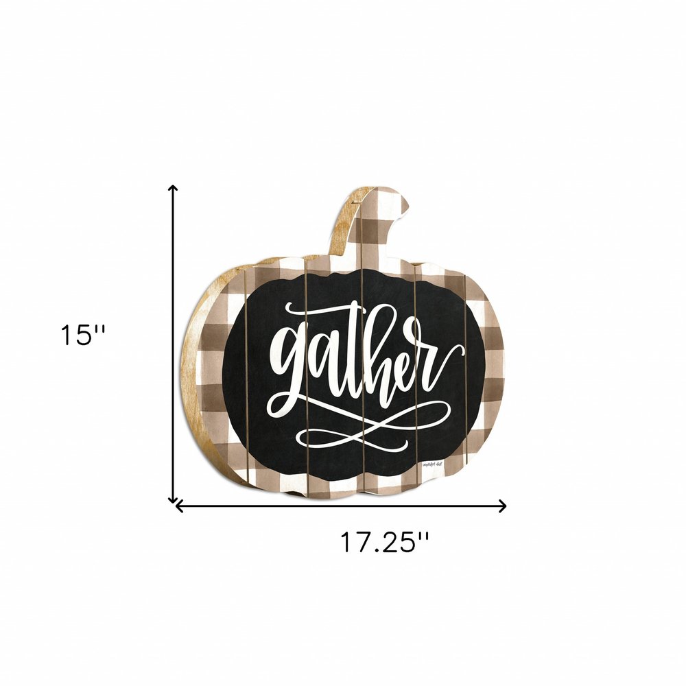 Gather Printed on a Pumpkin Unframed Print Wall Art HomeRoots