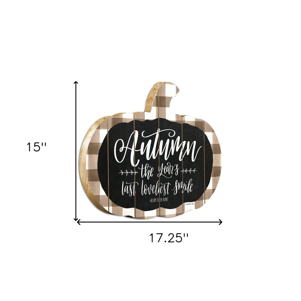 Autumn The Years Last Loveliest Smile Pumpkin Shape Wall Art — view 3