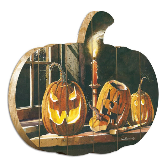 15" X 17" Black And Orange Halloween Wood Hanging Dimensional Sculpture HomeRoots