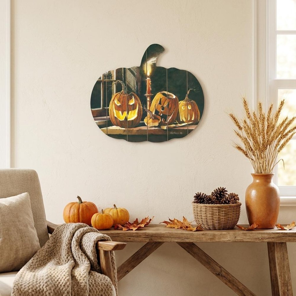 15" X 17" Black And Orange Halloween Wood Hanging Dimensional Sculpture — view 4