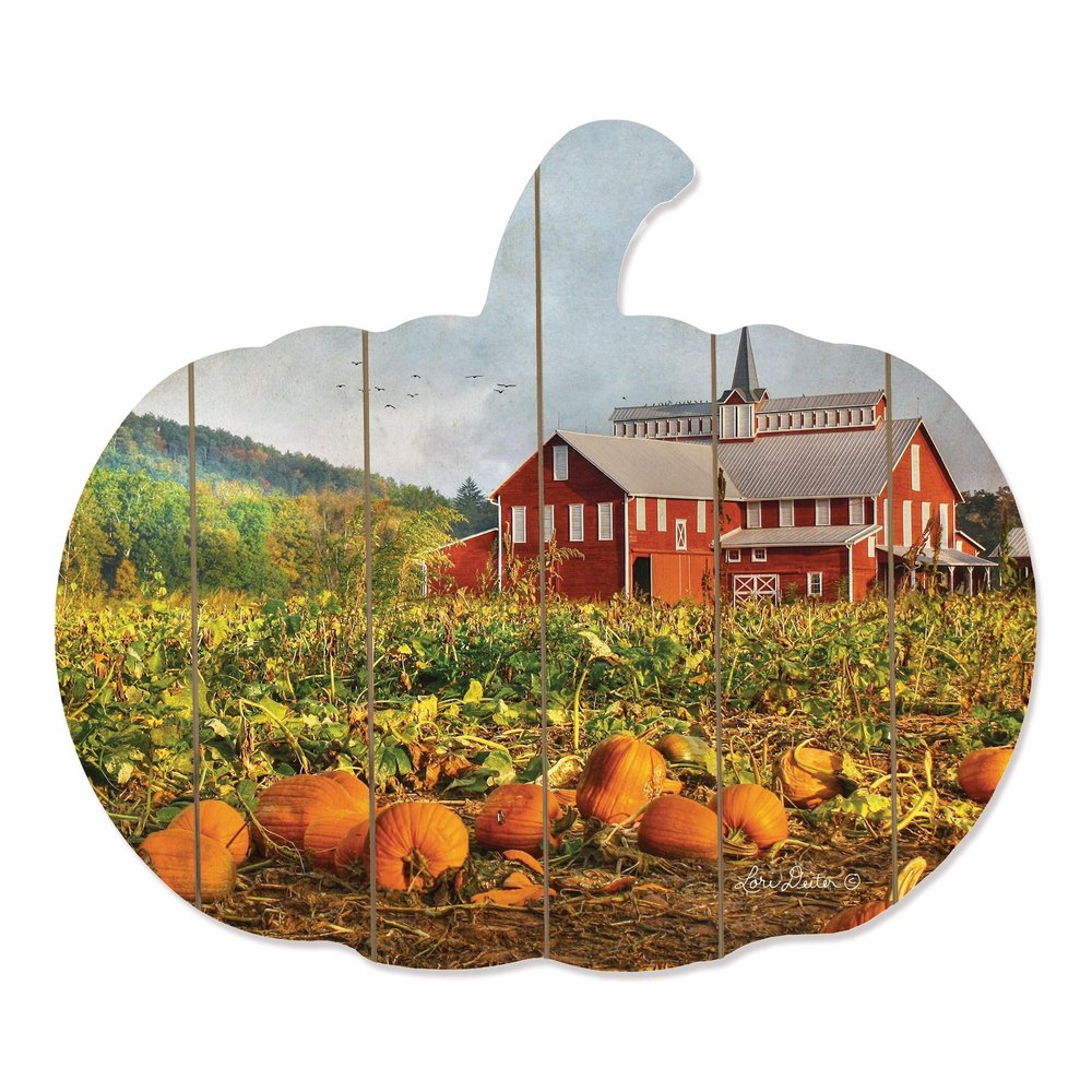 Red Barn Pumpkin Patch Unframed Print Wall Art — view 2