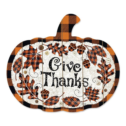 Give Thanks Unframed Wood Pumpkin Wall Decor HomeRoots