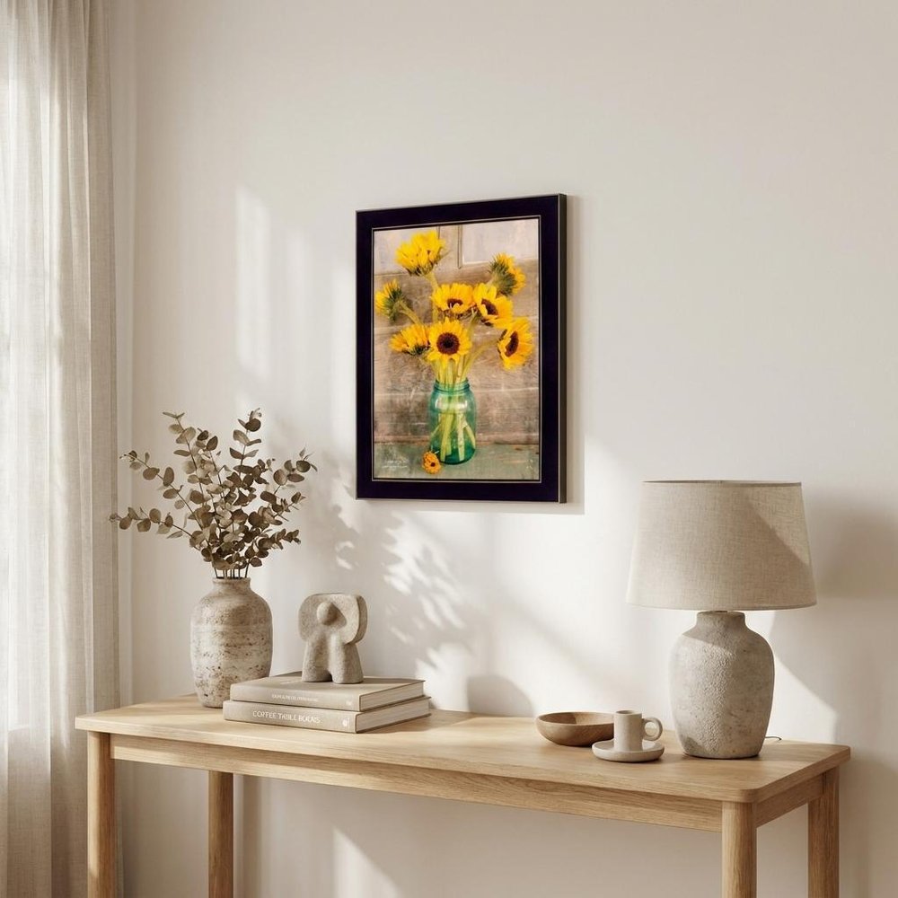 Country Sunflowers 1 Black Framed Print Wall Art — view 5