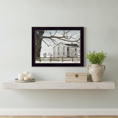 A Little Snow House 1 Black Framed Print Wall Art HomeRoots