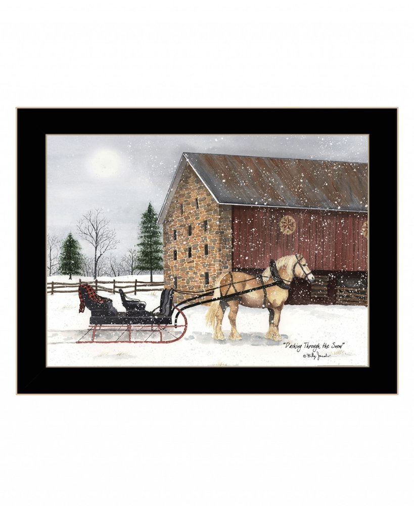 Dashing Through The Snow 1 White Framed Print Wall Art — view 5