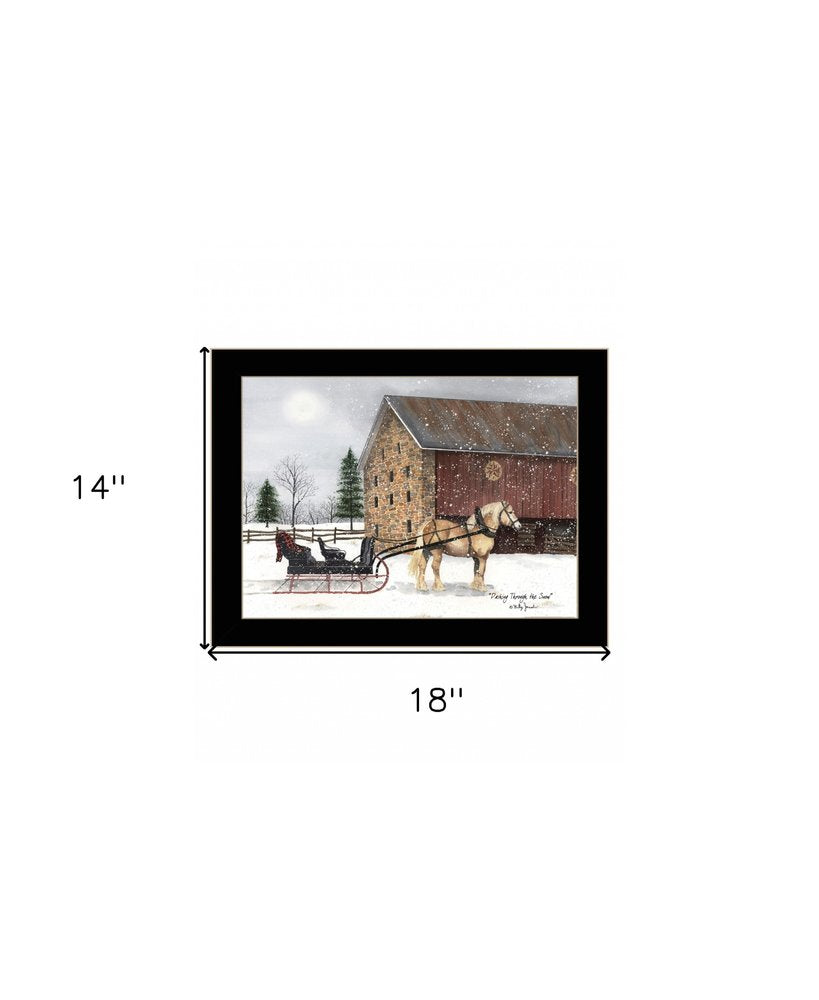 Dashing Through The Snow 1 White Framed Print Wall Art — view 7