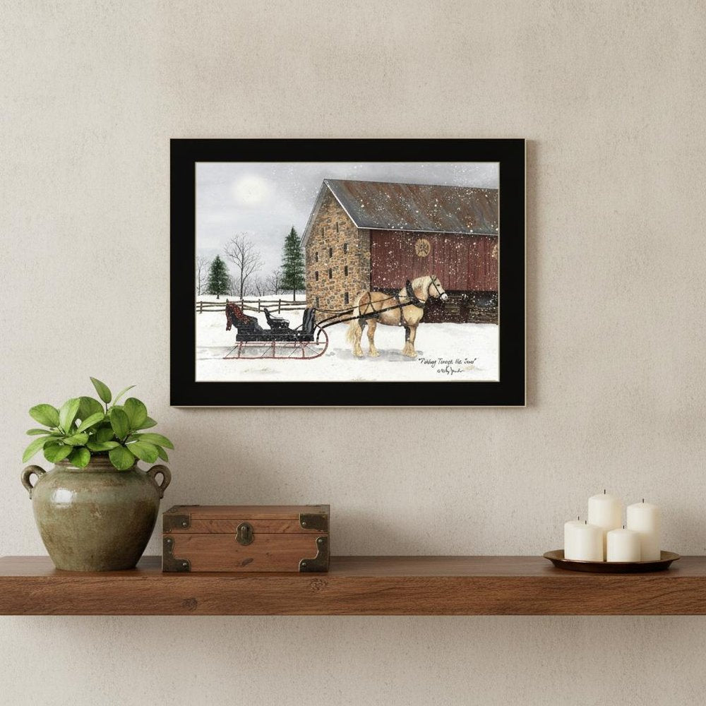 Dashing Through The Snow 1 White Framed Print Wall Art HomeRoots
