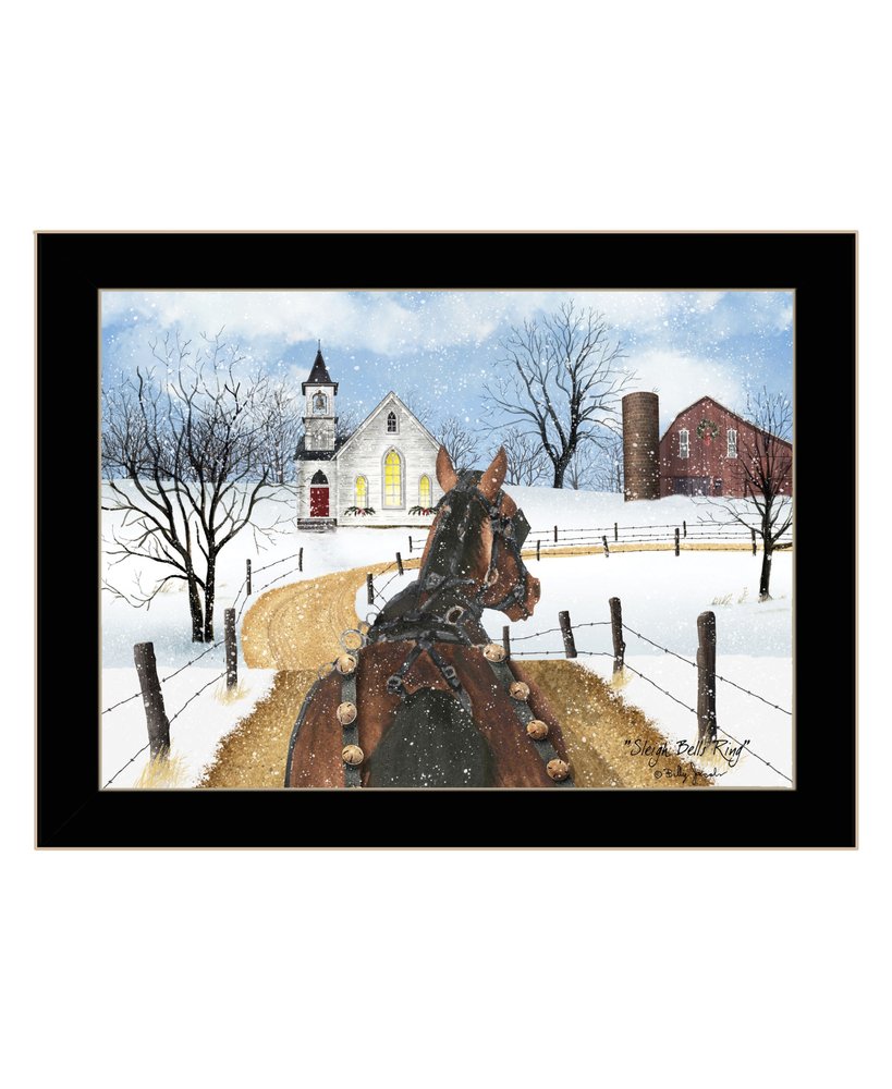 Sleigh Bells Ring 1 Black Framed Print Wall Art — view 1