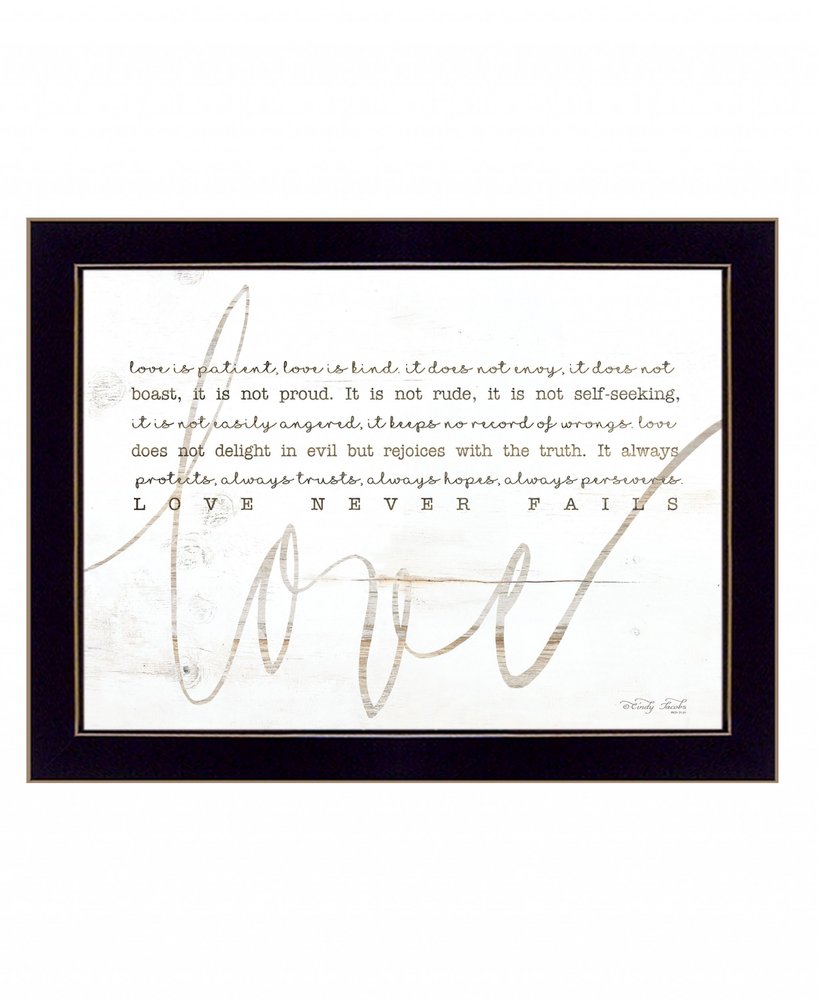 Love Never Fails 1 Black Framed Print Wall Art HomeRoots