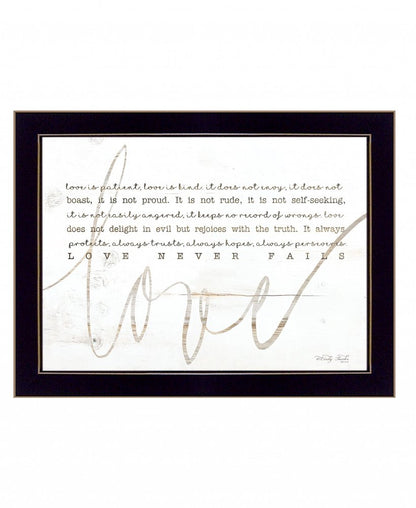 Love Never Fails 1 Black Framed Print Wall Art HomeRoots