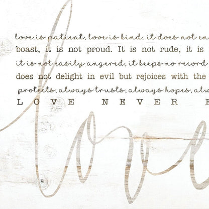 Love Never Fails 1 Black Framed Print Wall Art HomeRoots
