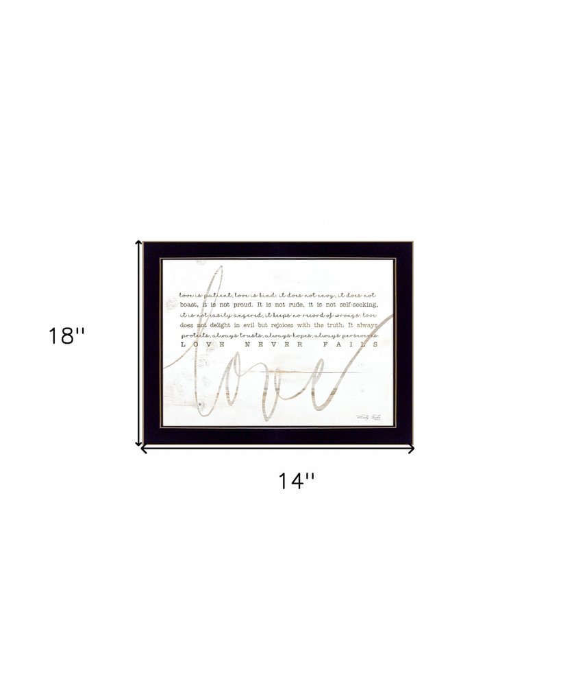 Love Never Fails 1 Black Framed Print Wall Art HomeRoots