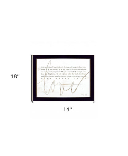 Love Never Fails 1 Black Framed Print Wall Art HomeRoots