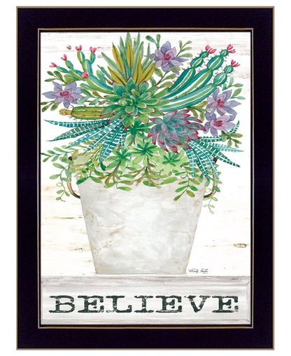 Believe Succulents 1 Black Framed Print Wall Art HomeRoots