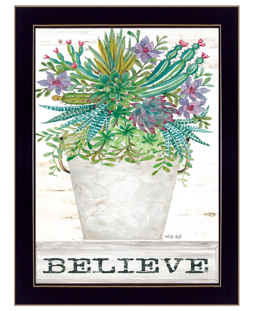 Believe Succulents 1 Black Framed Print Wall Art HomeRoots