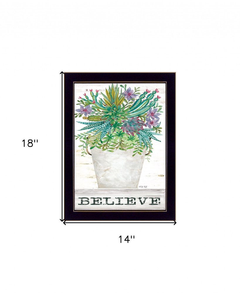 Believe Succulents 1 Black Framed Print Wall Art HomeRoots