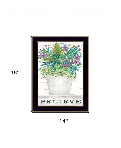 Believe Succulents 1 Black Framed Print Wall Art HomeRoots