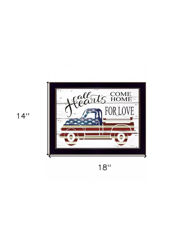 All Hearts Come Home for Love Truck Black Framed Print Wall Art — view 6