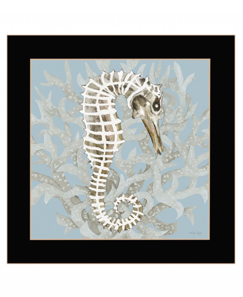 Coral Seahorse I 1 Black Framed Print Wall Art — view 2