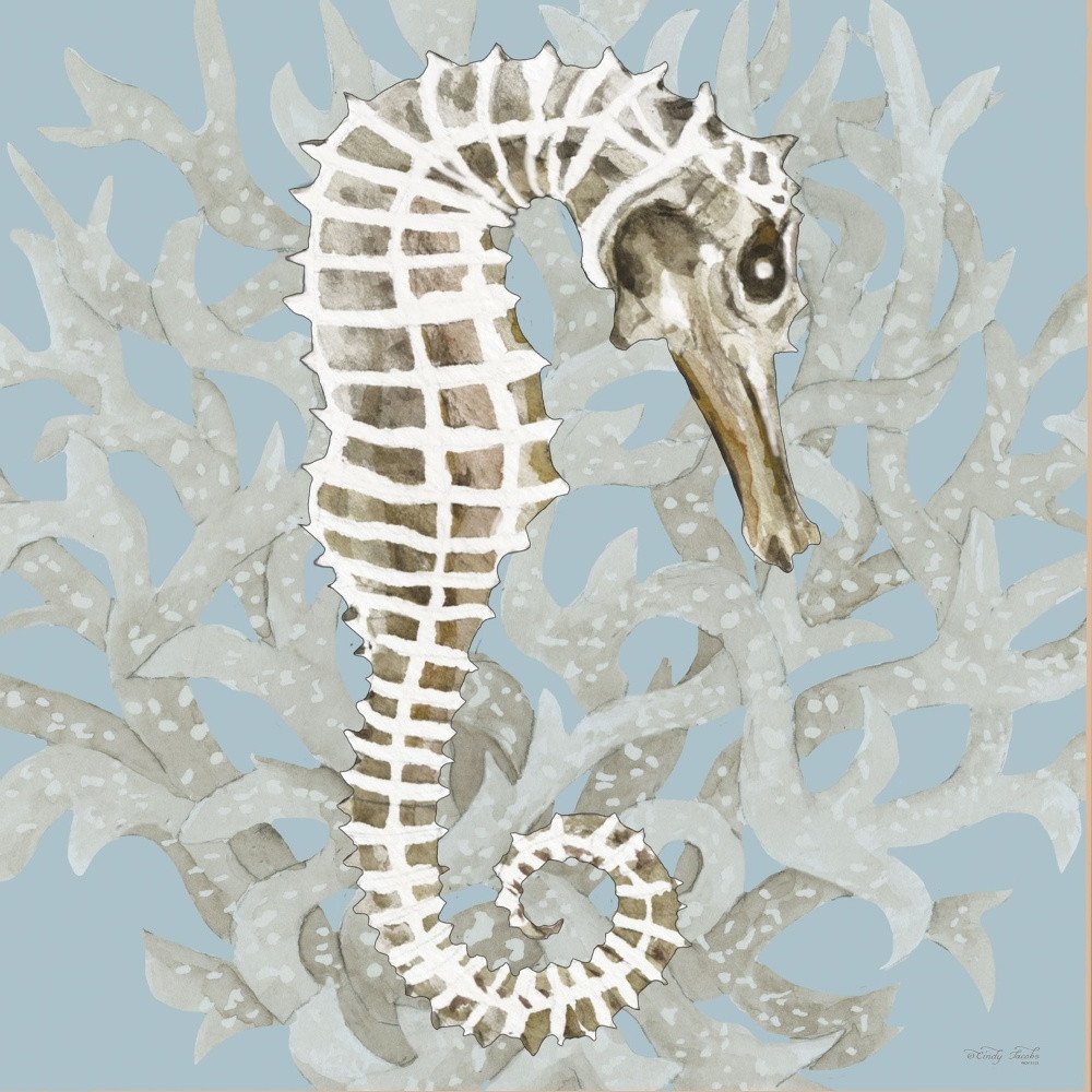 Coral Seahorse I 1 Black Framed Print Wall Art — view 3