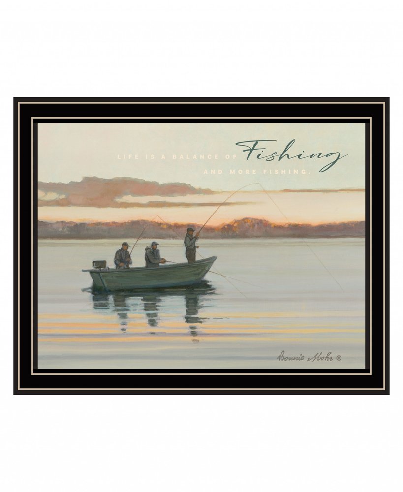 Fishing 1 Black Framed Print Wall Art HomeRoots