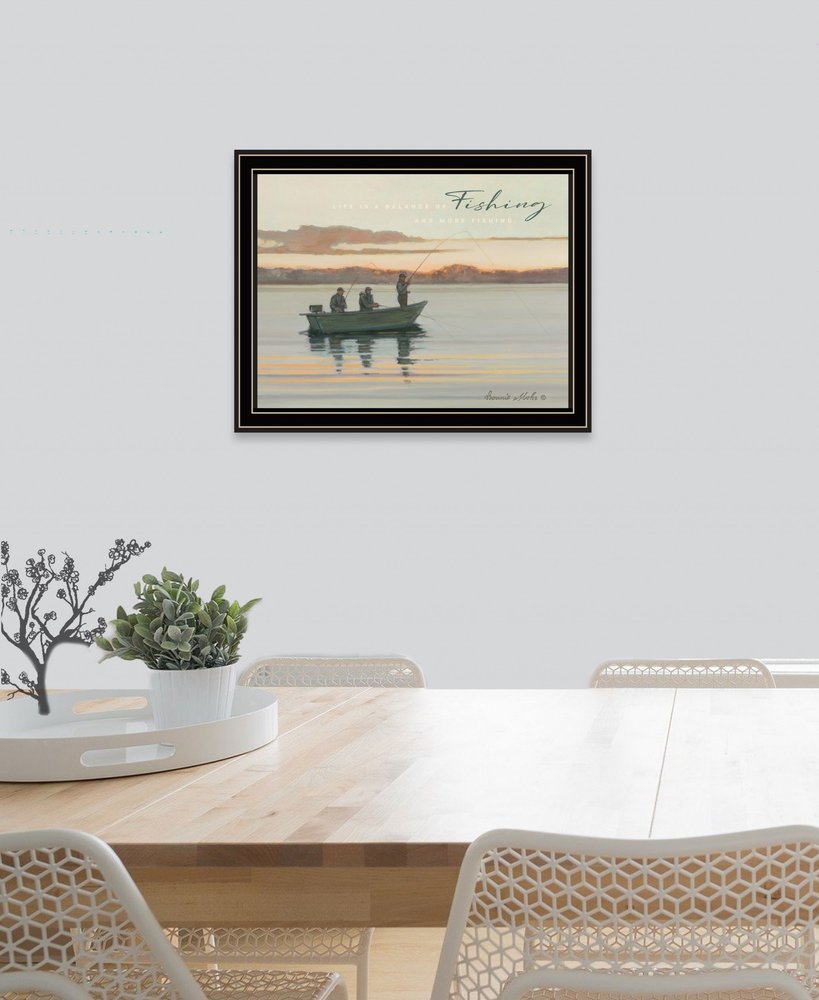Fishing 1 Black Framed Print Wall Art HomeRoots
