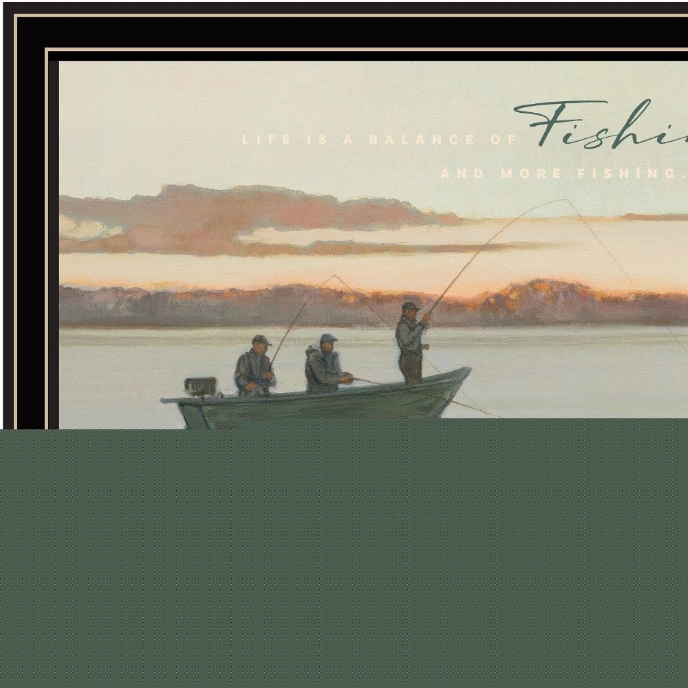 Fishing 1 Black Framed Print Wall Art HomeRoots