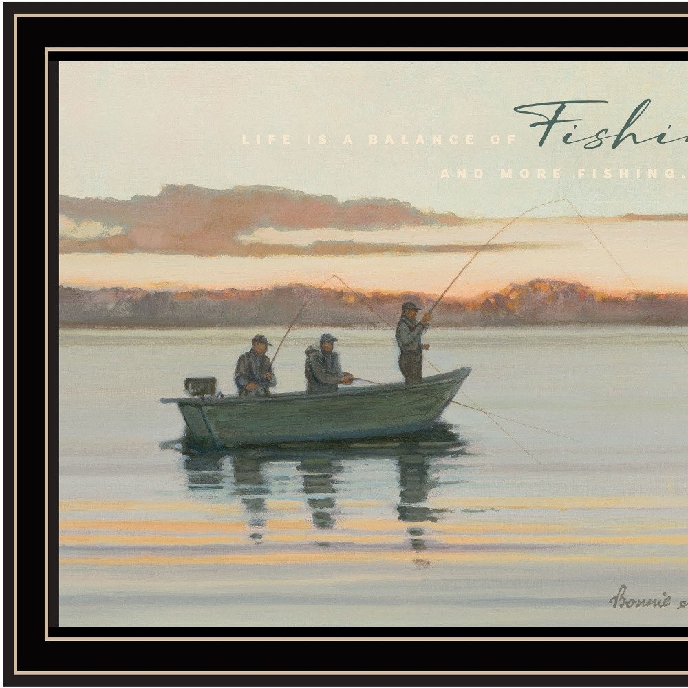 Fishing 1 Black Framed Print Wall Art HomeRoots