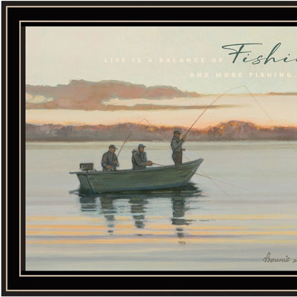 Fishing 1 Black Framed Print Wall Art HomeRoots