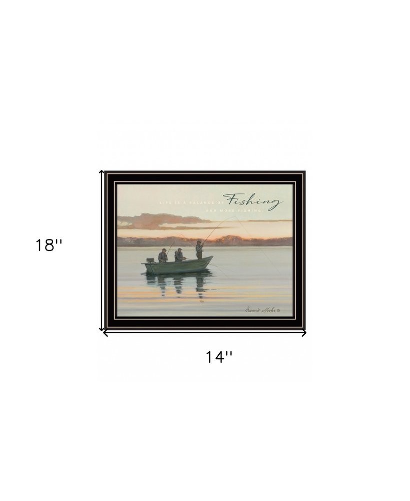 Fishing 1 Black Framed Print Wall Art HomeRoots