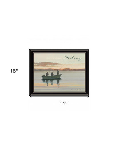 Fishing 1 Black Framed Print Wall Art HomeRoots